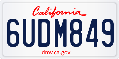 CA license plate 6UDM849