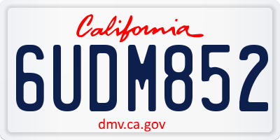 CA license plate 6UDM852