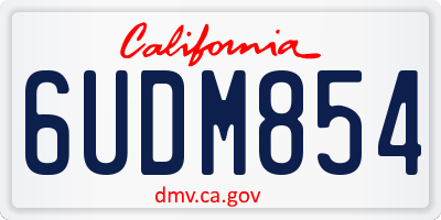 CA license plate 6UDM854