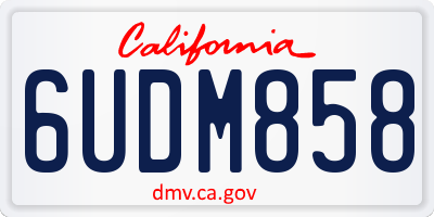 CA license plate 6UDM858