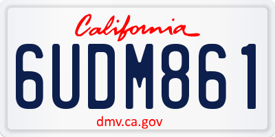 CA license plate 6UDM861