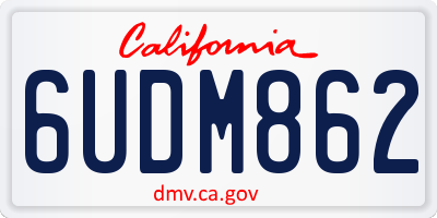 CA license plate 6UDM862
