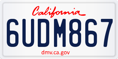 CA license plate 6UDM867