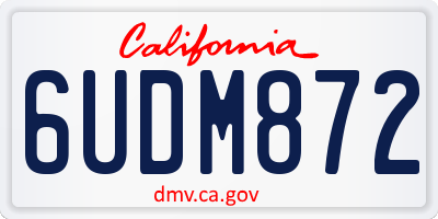 CA license plate 6UDM872