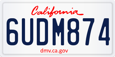 CA license plate 6UDM874