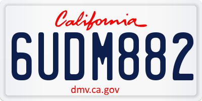 CA license plate 6UDM882