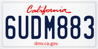 CA license plate 6UDM883