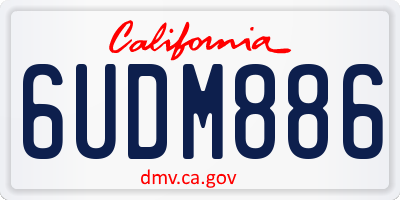 CA license plate 6UDM886