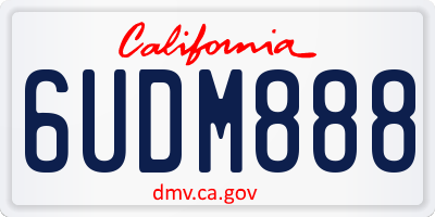 CA license plate 6UDM888