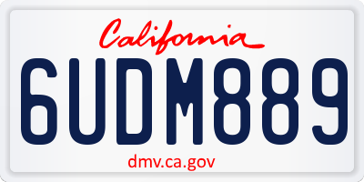CA license plate 6UDM889