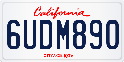 CA license plate 6UDM890