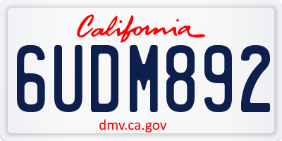 CA license plate 6UDM892