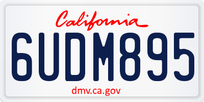 CA license plate 6UDM895