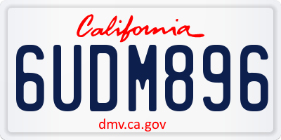 CA license plate 6UDM896