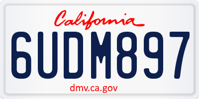 CA license plate 6UDM897