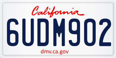 CA license plate 6UDM902