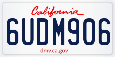 CA license plate 6UDM906