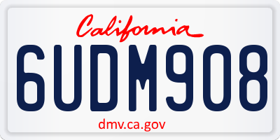 CA license plate 6UDM908