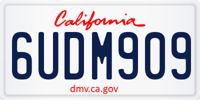 CA license plate 6UDM909