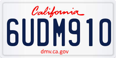CA license plate 6UDM910