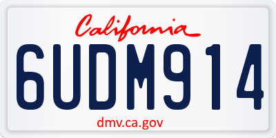 CA license plate 6UDM914