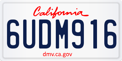 CA license plate 6UDM916