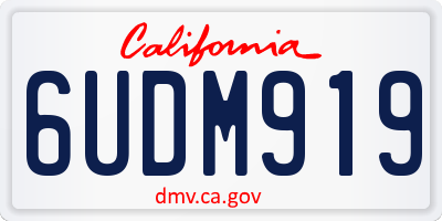 CA license plate 6UDM919