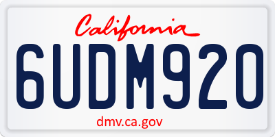 CA license plate 6UDM920