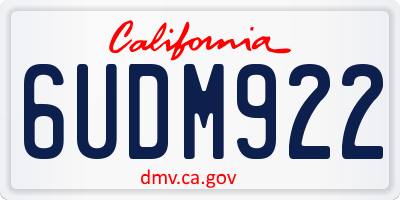CA license plate 6UDM922