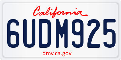 CA license plate 6UDM925