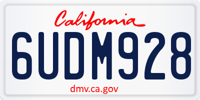 CA license plate 6UDM928