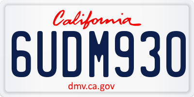 CA license plate 6UDM930