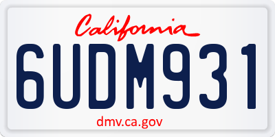 CA license plate 6UDM931