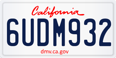 CA license plate 6UDM932