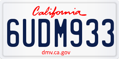 CA license plate 6UDM933