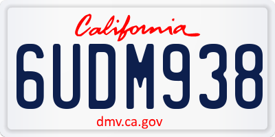 CA license plate 6UDM938