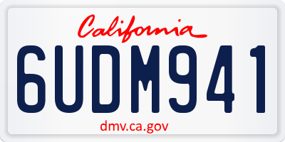 CA license plate 6UDM941