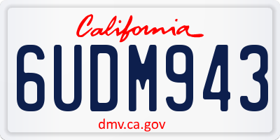 CA license plate 6UDM943