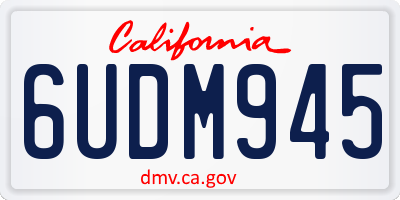 CA license plate 6UDM945