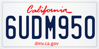 CA license plate 6UDM950