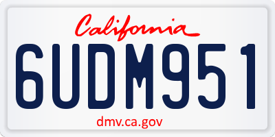CA license plate 6UDM951