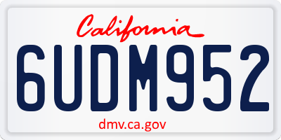 CA license plate 6UDM952