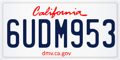 CA license plate 6UDM953