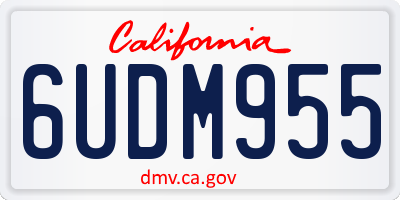 CA license plate 6UDM955