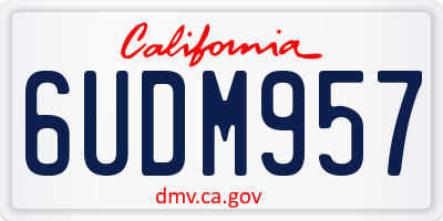 CA license plate 6UDM957