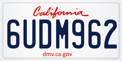 CA license plate 6UDM962