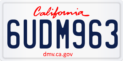 CA license plate 6UDM963