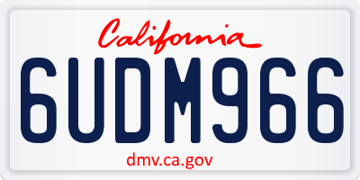 CA license plate 6UDM966