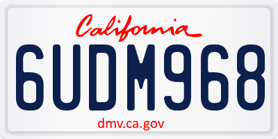 CA license plate 6UDM968