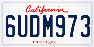 CA license plate 6UDM973